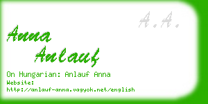 anna anlauf business card